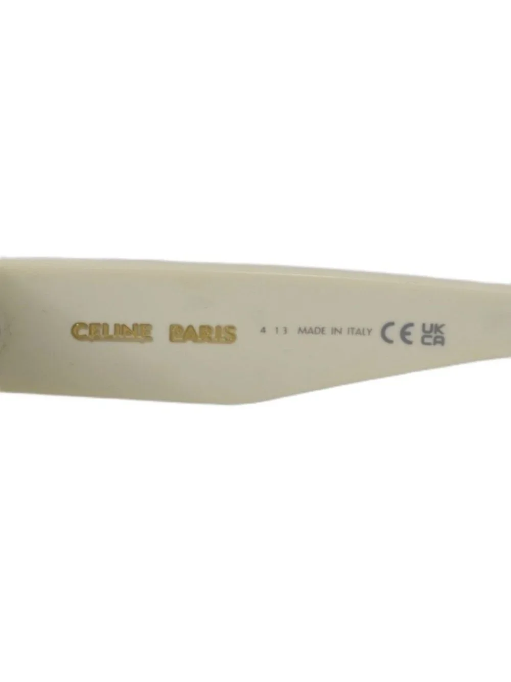 Celine Sunglasses Rectangle Frame Triomphe Logo Gold White Eyewear